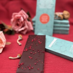 Rose & Raspberry Dark Chocolate Bar